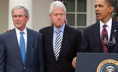 Presidents Bush, Obama and Clinton