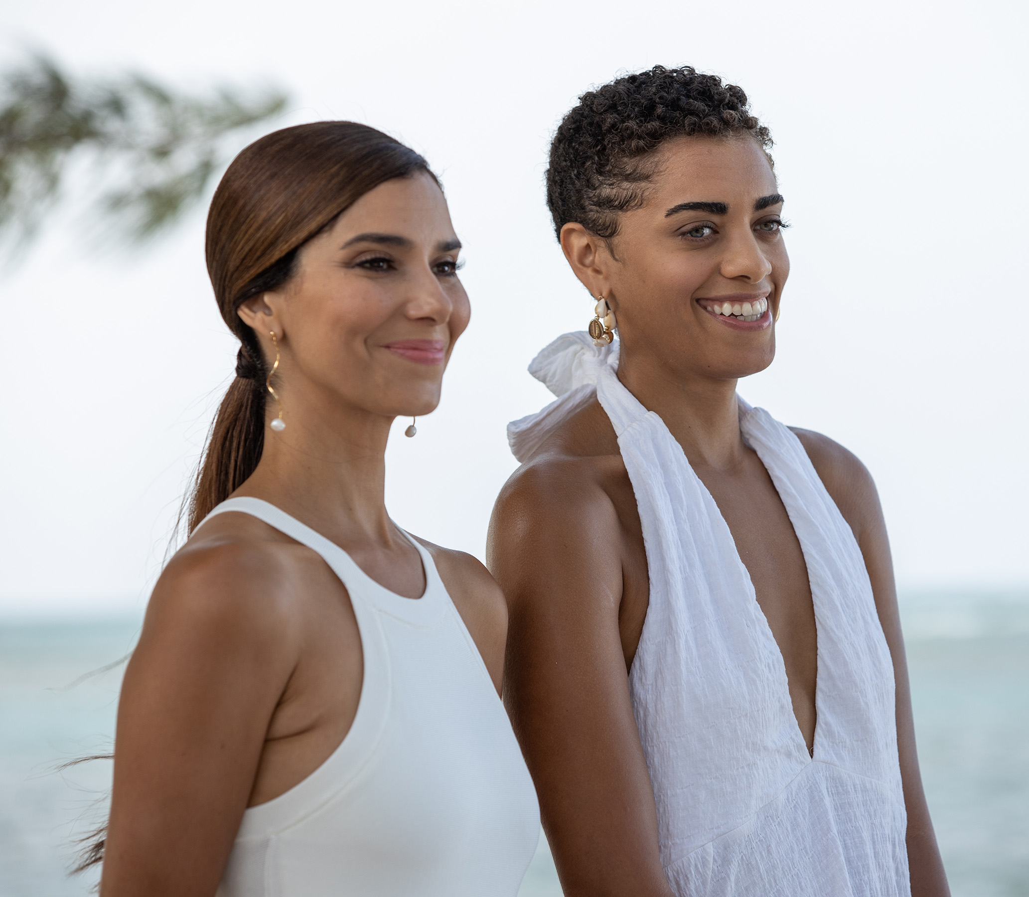 FANTASY ISLAND: L-R: Roslyn Sanchez and Kiara Barnes © 2021 FOX MEDIA LLC. CR: Laura Magruder/FOX.