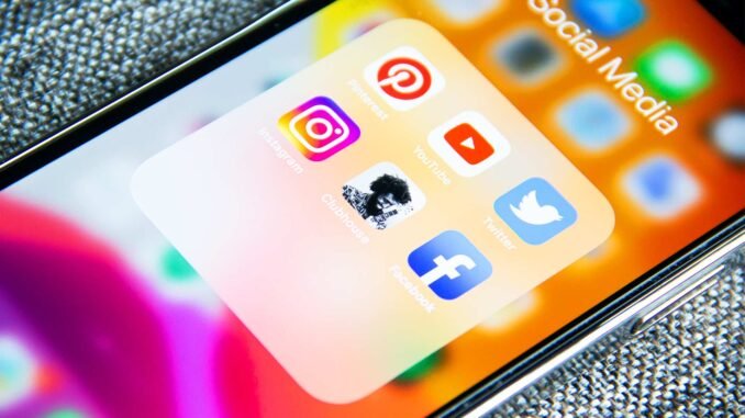 Phone with Social Media Icons