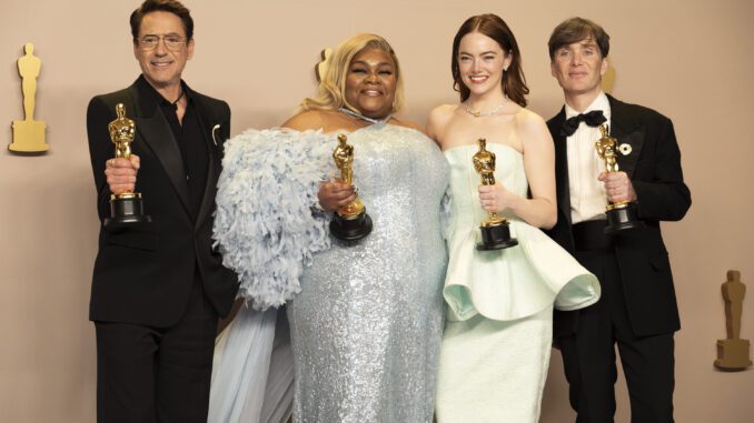 Oscars - Robert Downey Jr, Da'Vine Joy Randolph, Emma Stone, Cillian Murphy