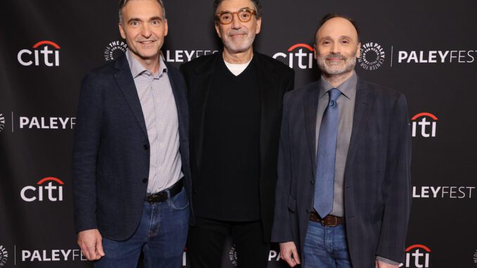 Young Sheldon - executive producers Executive Producers Steve Holland, Chuck Lorre, and Steven Molaro at PaleyFest LA 2024 honoring Young Sheldon, presented by the Paley Center for Media, at the DOLBY THEATRE on APRIL 14, 2024 in Hollywood, California. © Brian To